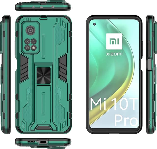Detalle de SORAKA Hülle für Xiaomi Mi 10T 5G / Mi 10T Pro 5G mit Metallplatte & Ständer (Heavy Duty)