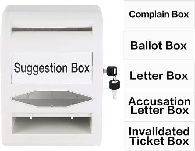 Detalle de Amazon Basics ABS Ballot Box with Lock and Key