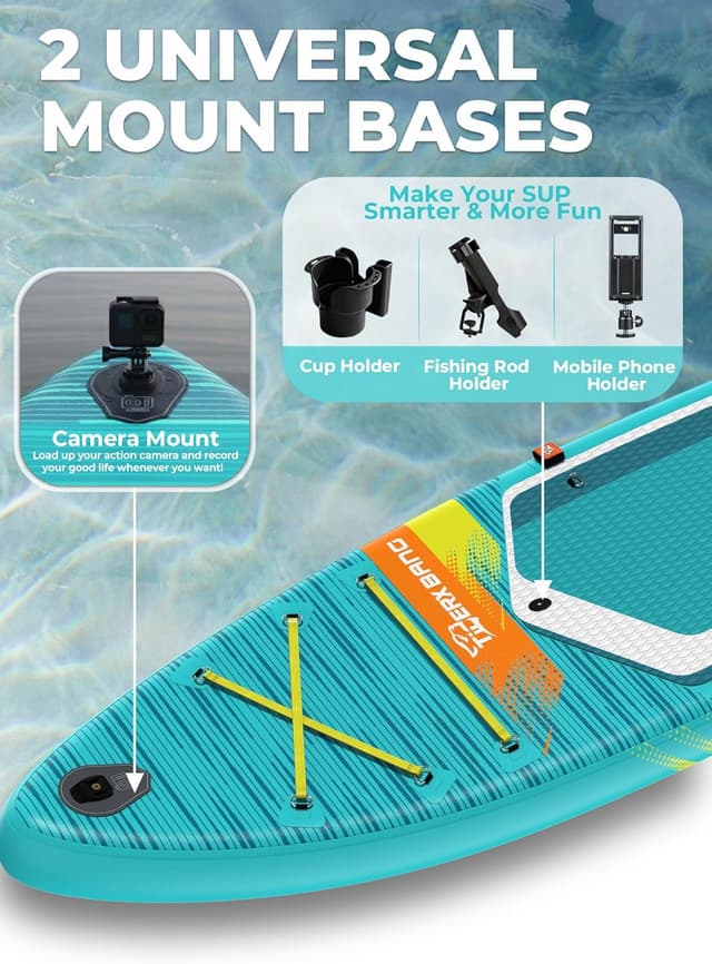 Detalle de TIGERXBANG Tavola SUP gonfiabile con sedile fino a 200 kg, supporto fotocamera e doppia pagaia