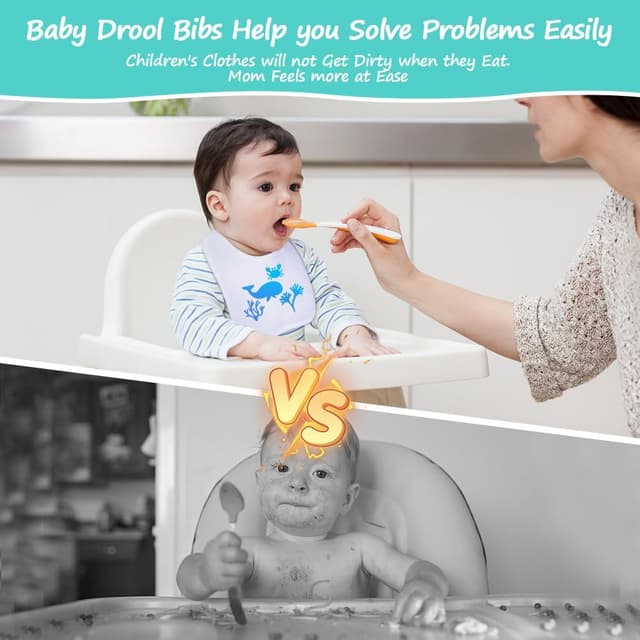 Thumbnail 6 de Vicloon Bambino set bavaglini bianchi fai da te con stencil e pennarelli per stoffa (29/30/12 pz) per baby shower e ricordi