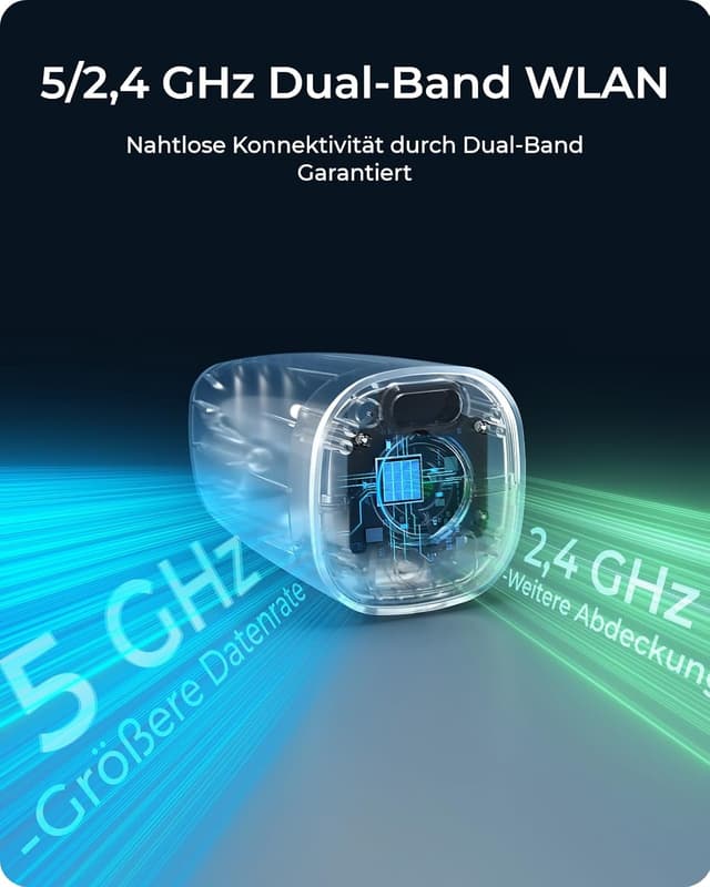Detalle 2 de Reolink 4K Solar Überwachungskamera Aussen Akku (Argus Eco Ultra+): WLAN 2,4/5 GHz, 8MP Farbnachtsicht