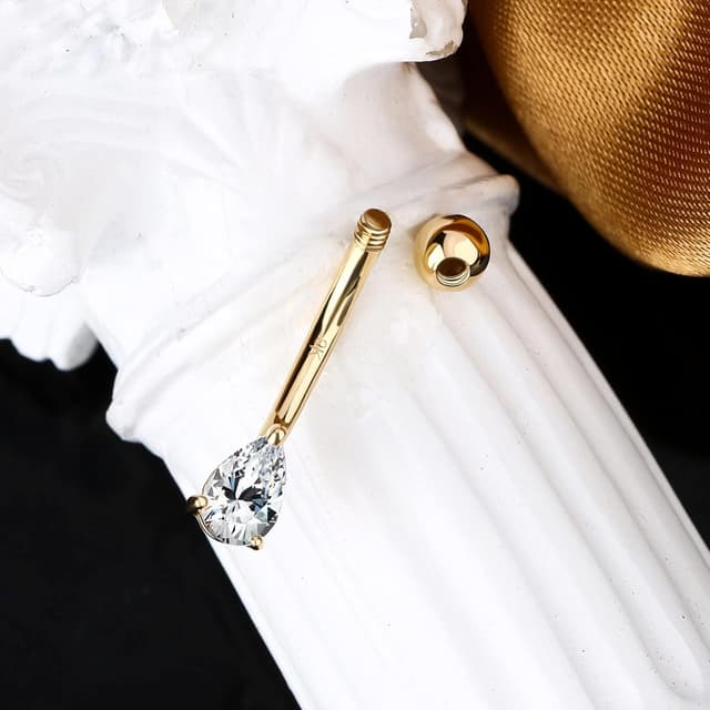 Detalle 2 de OUFER Piercing nombril 9K Or Zircone 10 mm