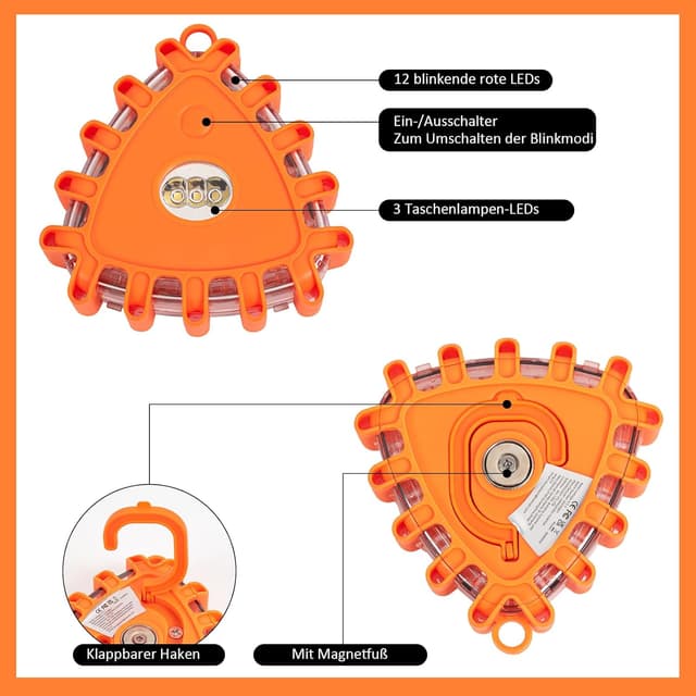 Detalle 2 de Bafiwu Rundumleuchte LED 9 Flash-Modi