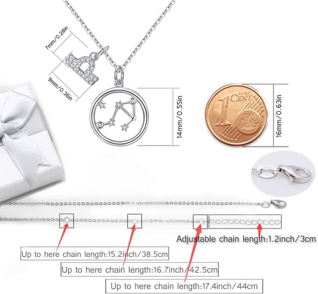 Detalle 2 de Qings Horoscope Pendant Libra CZ Necklace