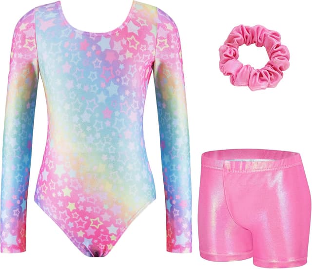 Detalle de Arshiner Justaucorps fille pailleté, 3 pièces