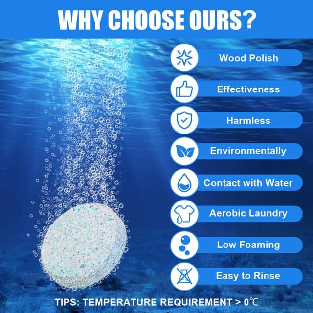 Detalle de URAQT Pastiglie Lavavetri Effervescenti 40 pezzi (1 pastiglia = 4 L) per parabrezza e vetri auto