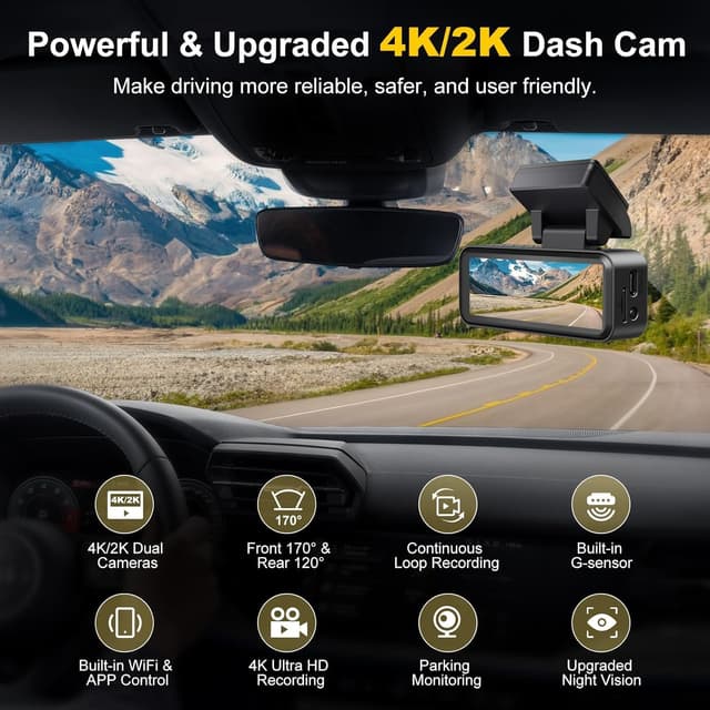 Detalle 2 de Unknown Dash Cam 4K Dual‑Channel with 64GB