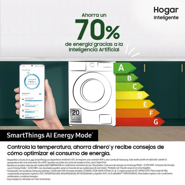 Thumbnail 2 de Samsung WW90CGC04DABEC lavadora de carga 9 kg 🧺