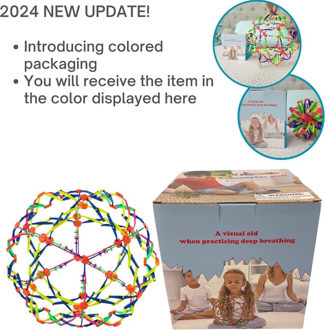 Detalle de 4E’s Novelty Expandable Breathing Ball Sphere (Expands 6 to 12") — Breathing Visual Fidget Toy for Kids & Adults