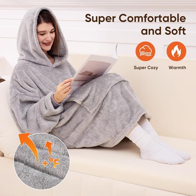 Thumbnail 6 de Wearable Blanket Hoodie 95x85cm Comfort Hoodie