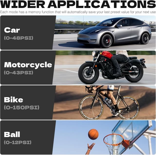 Thumbnail 4 de CYCPLUS Luftpumpe 12V 2-in-1, Max 150 PSI