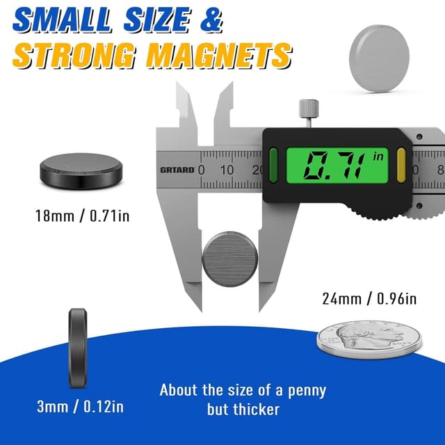 Detalle de Grtard 100 Pack Ceramic Magnets for Crafts (small round disc magnets with adhesive backing)