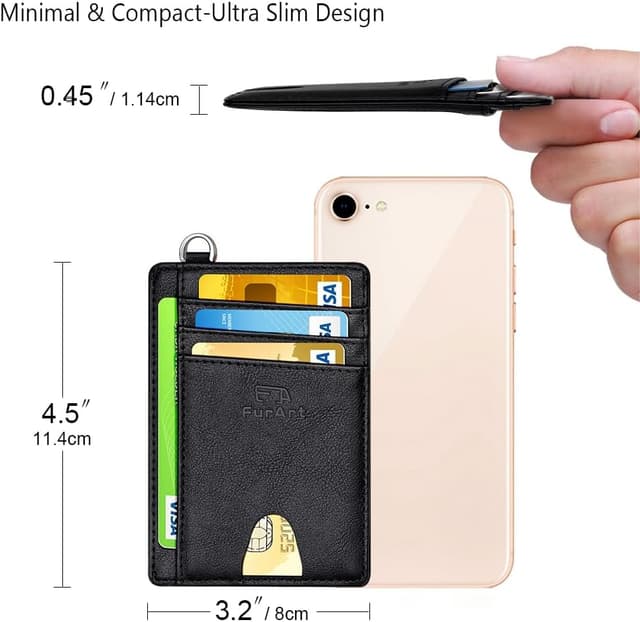 Thumbnail 6 de FurArt slim RFID credit card holder wallet for women – minimalist card wallet with ID window