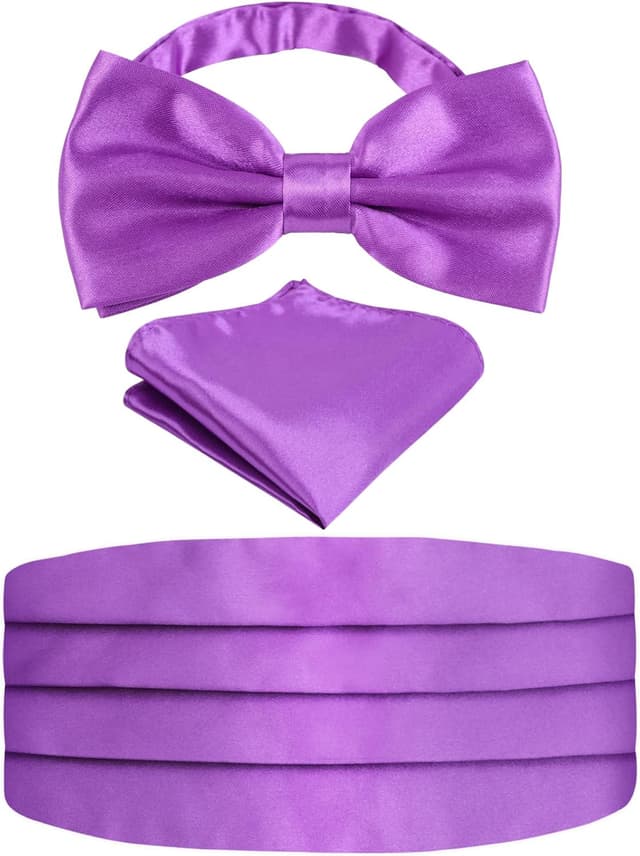 Detalle de Alizeal Solid pre-tied bow tie set 10cm