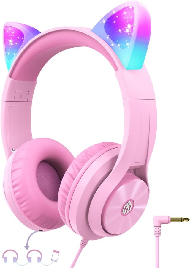 Detalle de iClever Kids Headphones 85 dBA over‑ear
