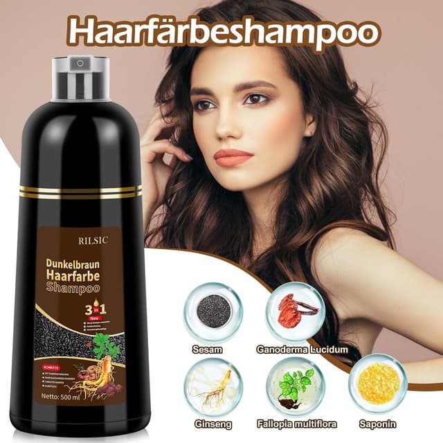 Detalle 2 de Brown Hair Dye Shampoo 3in1 500 ml