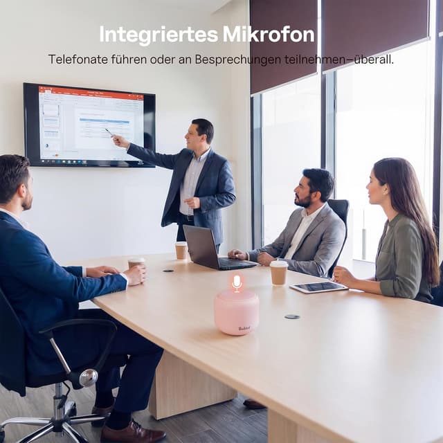 Thumbnail 6 de Bobtot Tragbarer Bluetooth-Lautsprecher mit wasserdichtem Design, Stereo-Sound und 15 Stunden Laufzeit (Rosa)