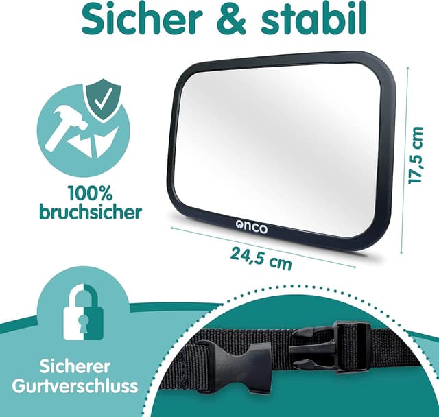 Thumbnail 4 de Onco 360° Baby Autospiegel – 17,5 × 24,5 cm