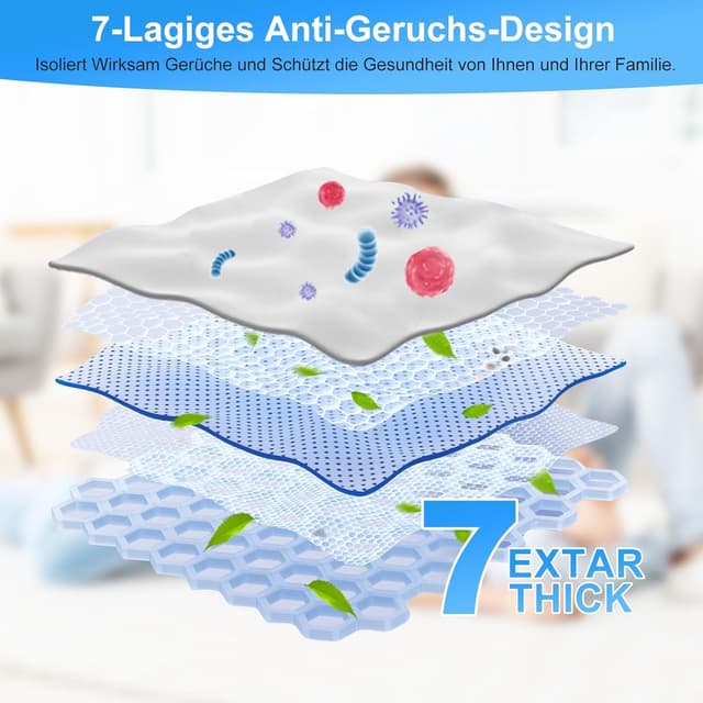 Detalle de 9 Stück Windeleimer Nachfüllkassetten – Nachfüllbeutel für Windeleimer & Katzenstreueimer (4,5 m)