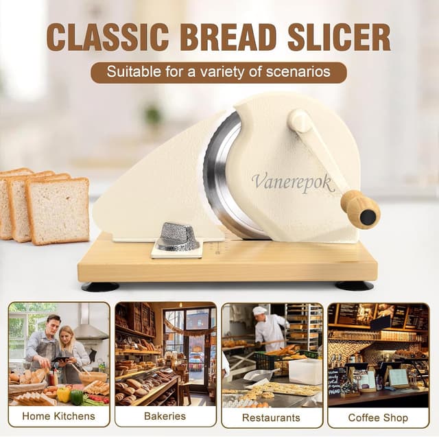 Detalle 2 de vanerepok Manual Bread Slicer for Homemade Sourdough Bread (Adjustable Width, Stainless Steel)