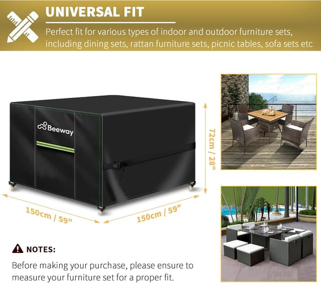 Detalle 2 de Beeway Garden Furniture Cover 150x150x72cm