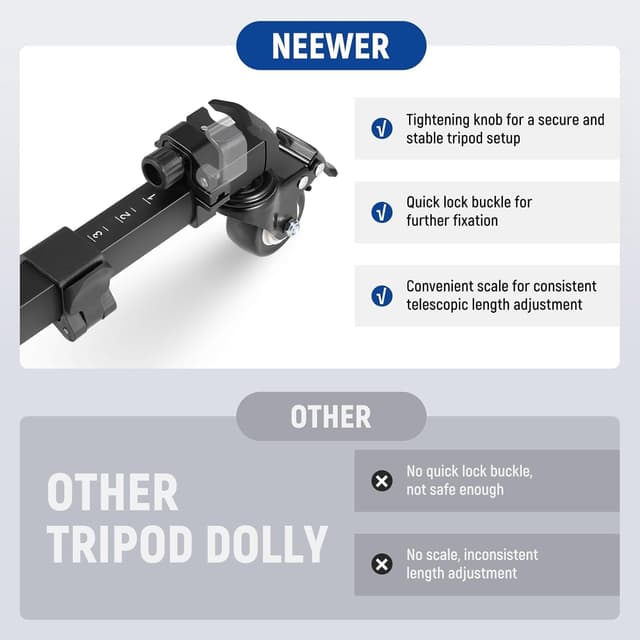 Detalle de Neewer TS009 tripod dolly for 33lb load