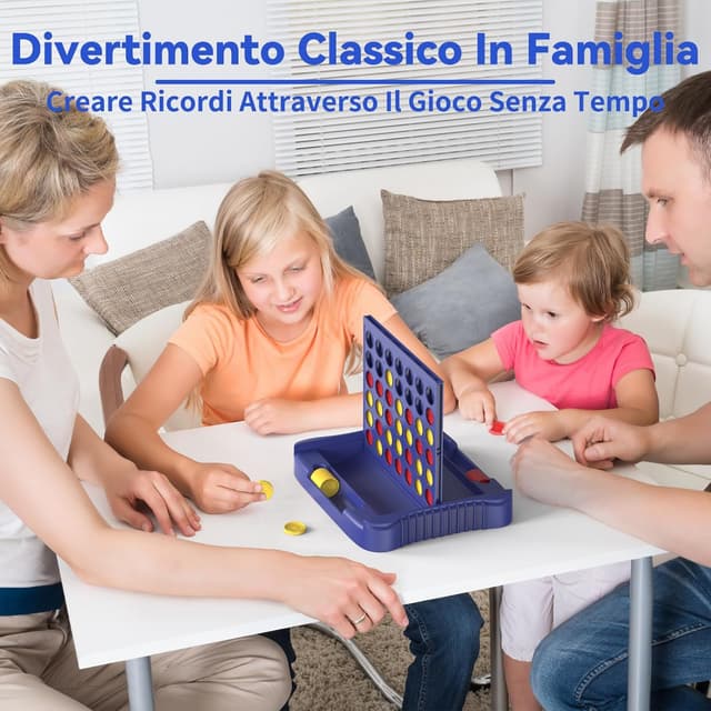 Detalle 2 de Pup Go 4 in Linea (Blu) – gioco di strategia da tavolo classico 2 giocatori, pieghevole e portatile