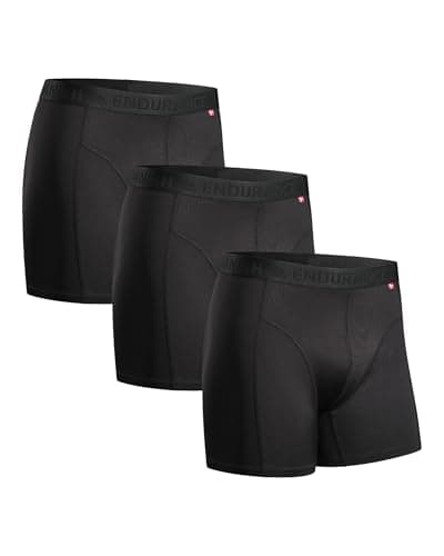 Detalle de DANISH ENDURANCE calzoncillos hombre tipo bóxer deportivo (pack de 3) ajustados y transpirables, negro talla S