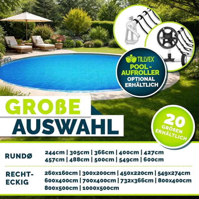 Thumbnail 2 de tillvex Premium Pool Solarplane 800x400 cm