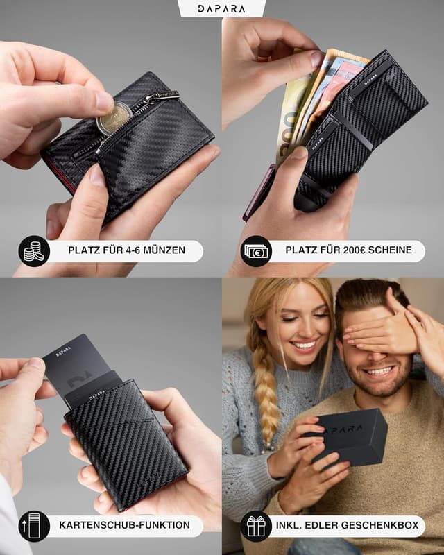 Thumbnail 1 de DAPARA Slim Wallet Geldbörse Geldbeutel für 12 Karten