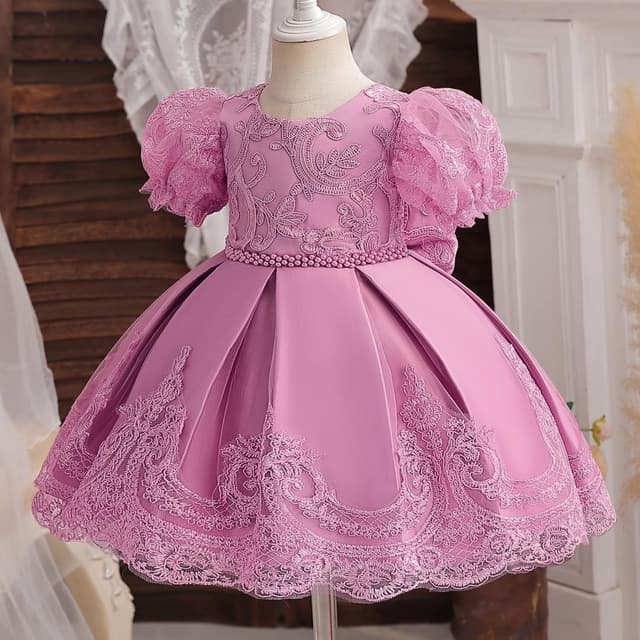 Detalle 2 de NNJXD Baby Girl Princess Pageant & Christening Tutu Dress with Lace and Bow