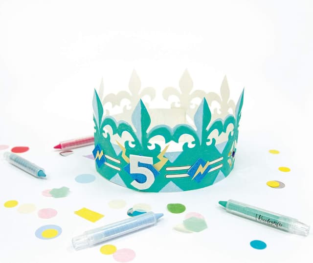 Thumbnail 6 de Folia 23309 corone per bambini Kinderkronen in 3 forme assortite, 6 pezzi, bianco