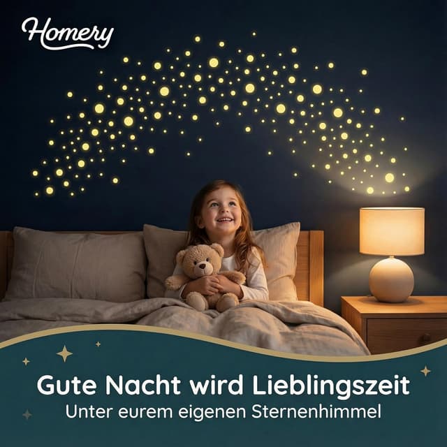 Detalle 2 de Leuchtsterne Kinderzimmer (400 Stück) – selbstklebende Glow-in-the-Dark Sterne für Wand & Decke