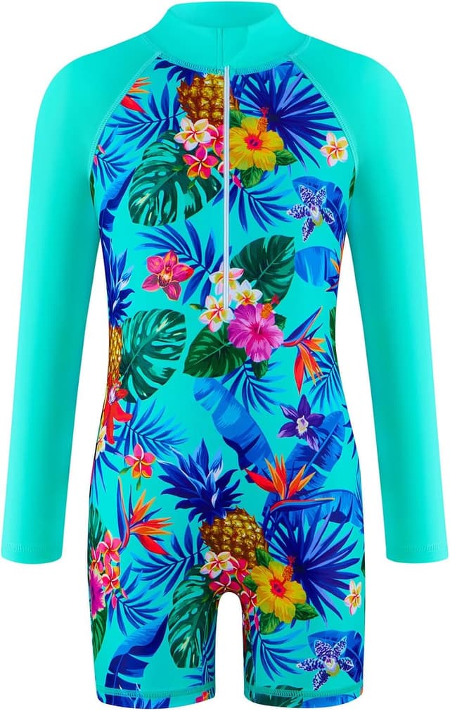 Thumbnail 6 de WYTbaby Girls’ Long Sleeve Mermaid One-Piece Swimsuit (UPF 50+), Age 4–9