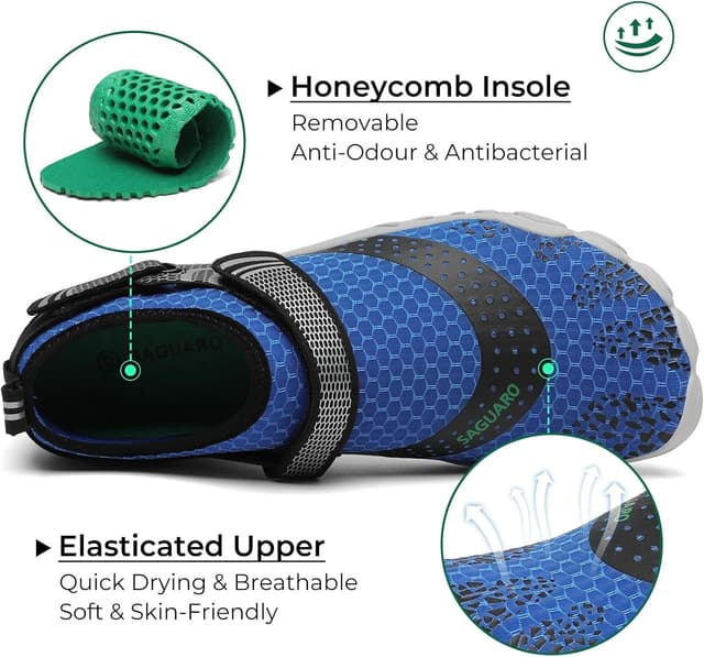 Detalle de Saguaro Chaussures aquatiques antidérapantes avec séchage rapide et 7/9 trous de drainage (GR.35-48)