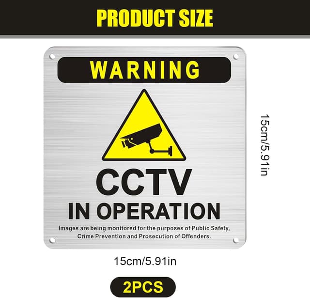 Detalle 2 de CCTV warning sign 15cm x 15cm sticker