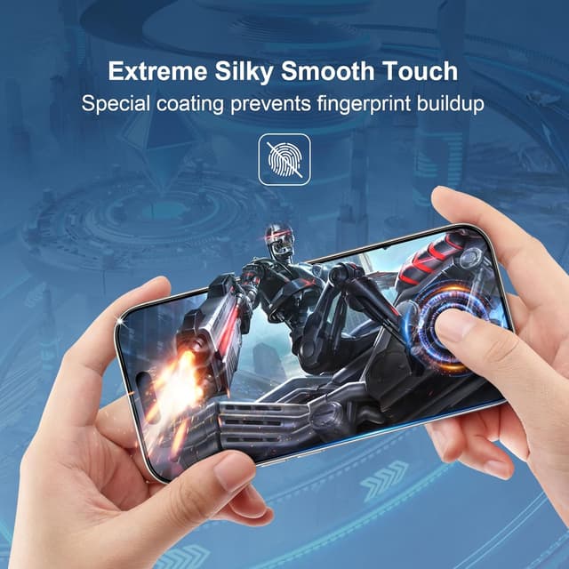 Detalle 2 de GiiYoon 3-Pack Tempered Glass Screen Protectors for iPhone 17 / 17 Pro / 16 Pro (9H, Full Coverage)