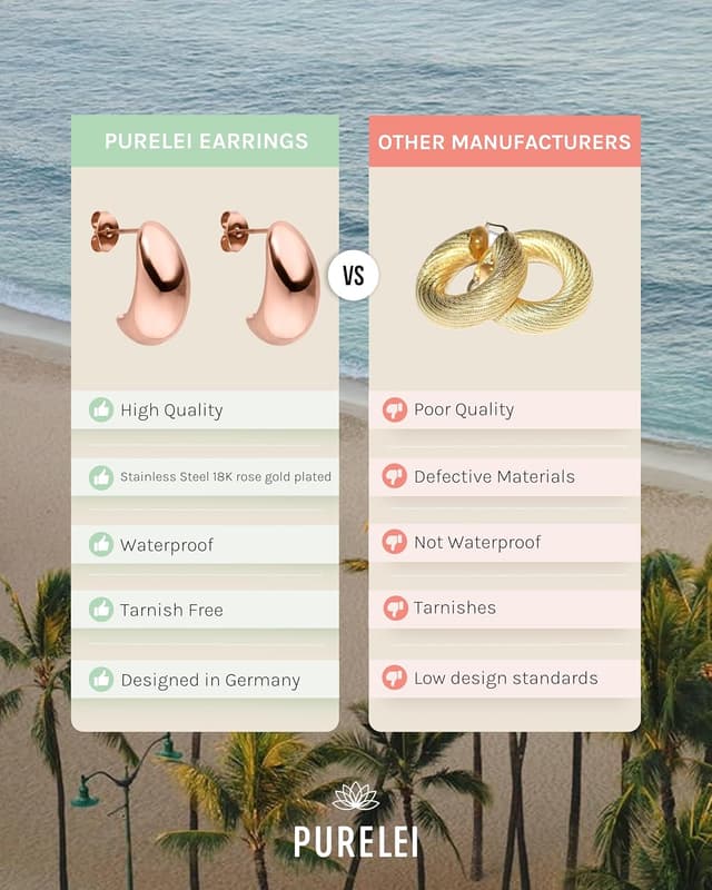 Thumbnail 3 de PURELEI Orecchini Drop acciaio dorato 18K