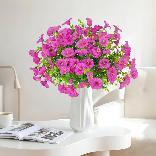 Detalle de TINA Kunstblumen wie echt, 9 Bündel – wetterfeste Balkonpflanzen für Innen & Außen