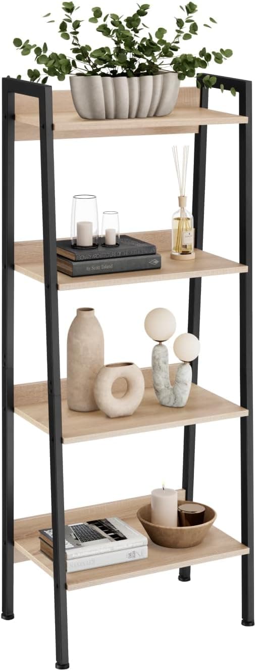 Detalle de tectake Estantería libros madera acero 138 cm