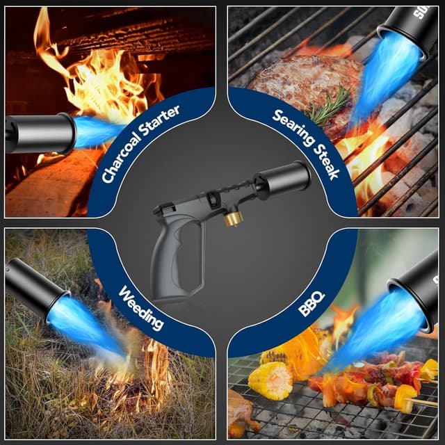 Detalle 2 de Sondiko Powerful Propane Torch Gun for Sous Vide, Steak Searing & BBQ (Gray & Black) — Tank Not Included