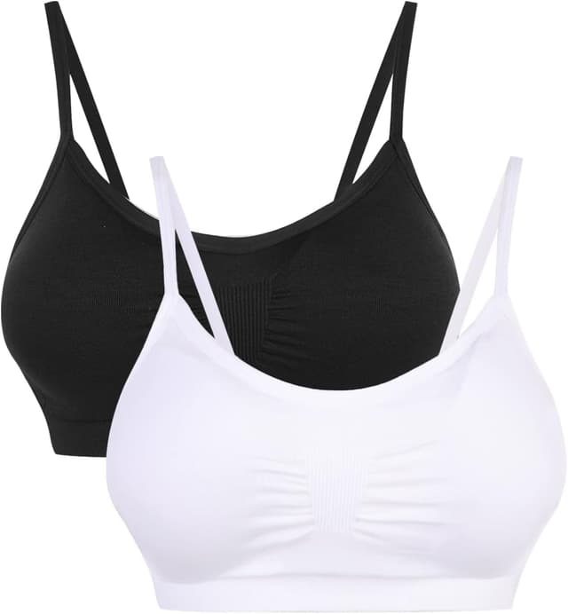 Detalle de Vertvie Damen Stretch Sport-BH ohne Bügel mit Push-up-Polstern im 2- oder 3er-Pack für Yoga & Fitness-Training