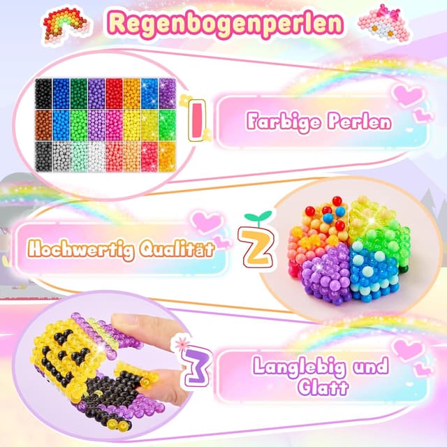 Detalle 2 de CGBOOM Wasserperlen Nachfüllset (6.800 Perlen, 24 Farben) fürs moderne DIY Basteln für Kinder