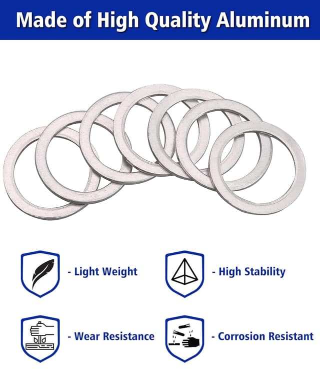 Detalle de Easily Crush Washer Oil Drain Plug Kit – 568 Pieces, 18 Aluminium Sizes (M6 to M24)