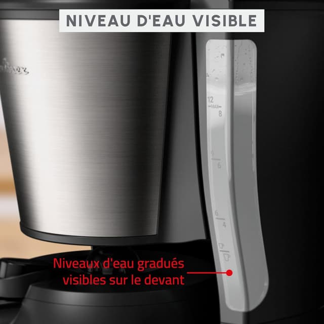 Detalle de Moulinex Subito FT5S0DE0 – cafetière filtre avec verseuse isotherme (0,9 L, 12 tasses)