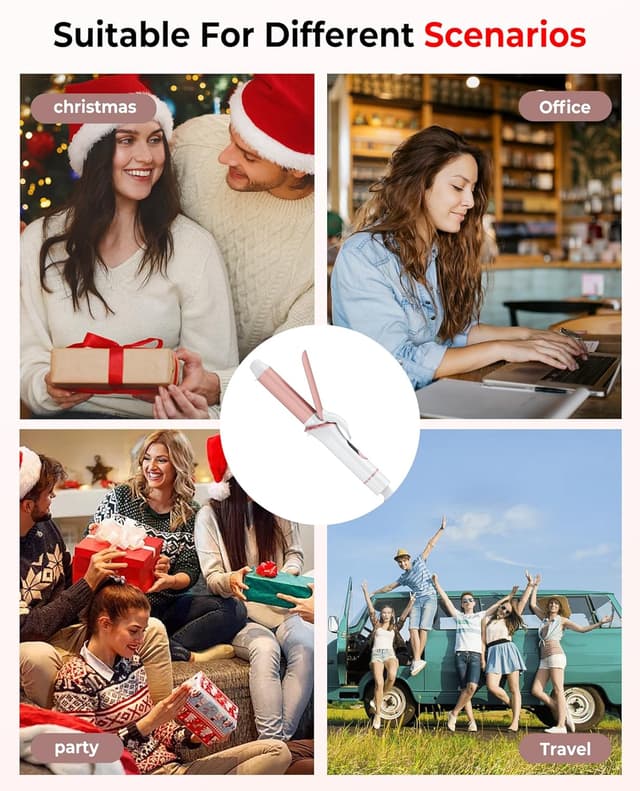 Detalle 2 de UKLISS Mini Lockenstab für kurze Haare, 25 mm, LCD-Display 120–200 °C (Doppelspannung)