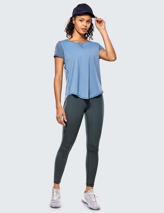 Detalle de CRZ YOGA Femmes Brushed Naked Feeling – Leggings taille haute 7/8 pour yoga et sport