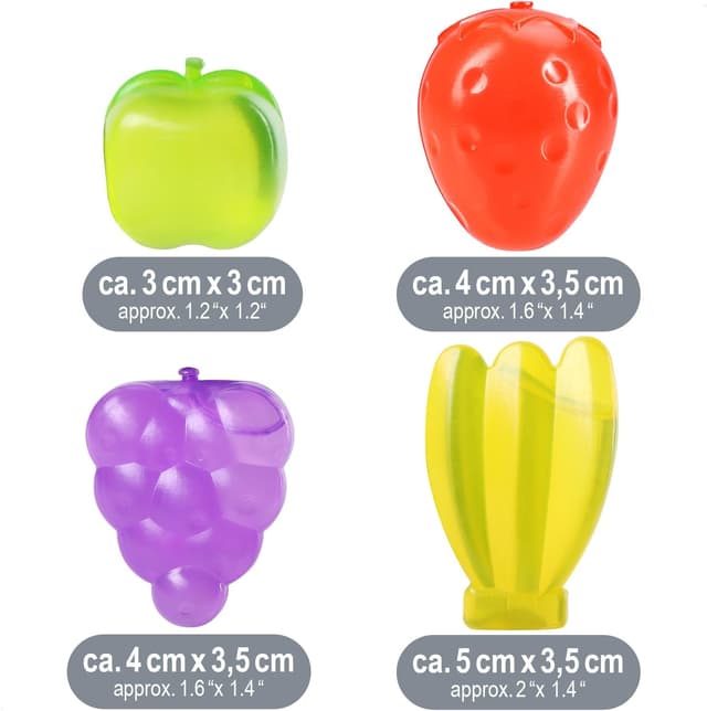 Detalle de com-four® 30 wiederverwendbare Eiswürfel im Früchte-Design – Party-Eiswürfel zum Kühlen von Getränken (30 Stück)