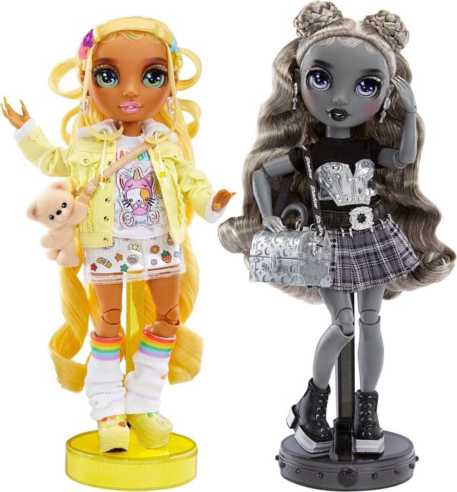 Detalle de Rainbow High Shadow High Special Edition Madison Twins 2 Pack – Sunny & Luna, bambole fashion da abbinare