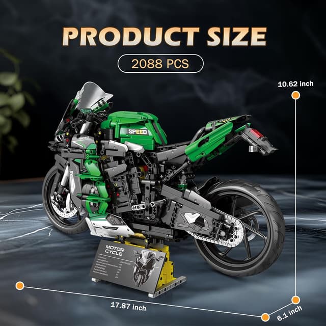 Detalle de Reobrix H2 SX SE en briques 1:5 (plus de 2088 pièces) – maquette de moto réaliste pour adultes et ados